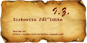 Iczkovits Zöldike névjegykártya